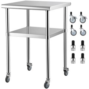 Tavolo da Preparazione Cibo in Acciaio Inossidabile 24 X 24 X 36 Pollici, Capacità di Carico 600 Libbre, Tavolo Resistente in Metallo - Product Image 6