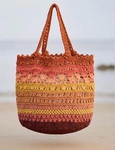 Sac fourre-tout au crochet style bohème à panneaux, écologique, ouvert, pour femme, idéal pour la plage, avec doublure en coton - Product Image 3