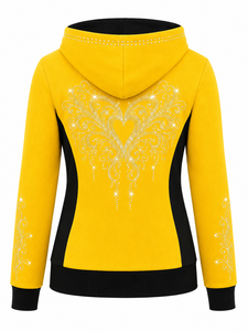 Women's <b>Rhinestone</b> Zip Up Hoodie Sparkling Crystal Long Sleeve Casual Sweatshirt Soft Warm <b>Jacket</b> with Hood Women Hoodies - Product Image 5