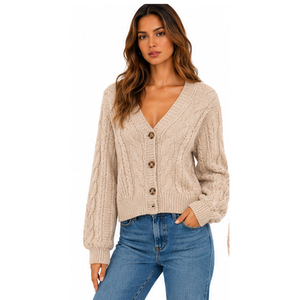 2026 V-Neck <b>Cardigan</b> Long Sleeve Knitted <b>Sweater</b> Autumn Style 100% Acrylic Button Front Regular Fit <b>Cardigan</b> <b>Sweaters</b> - Product Image 1