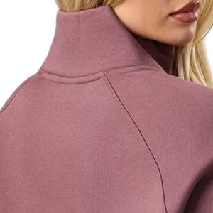 Dusty for Custom Printed Raglan Sleeve Fleece Funnel <b>Women</b> <b>Quarter</b> <b>Zip</b> <b>Sweatshirt</b> Long Sleeve Casual Streetwear Winter - Product Image 4