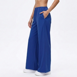 Pantalon de yoga taille mi-haute à jambe droite pour femme, couleur unie, idéal pour le sport et le fitness - Product Image 2
