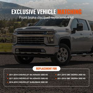 Dischi Freno Forati e Scanalati per Chevy Silverado e GMC Sierra 2500/3500 HD 2011-2019, Freni Anteriori in Ceramica HD - Product Image 2