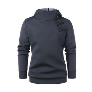 เสื้อสเวตเตอร์มีฮู้ดสำหรับผู้ชาย แขนยาวแบบถัก สีพื้น สไตล์ฤดูใบไม้ร่วง ดีไซน์ไม่มีซับใน - Product Image 1
