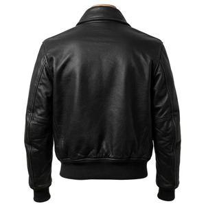 Blouson aviateur en cuir noir pour homme – Vêtement d'extérieur en cuir de vache véritable – Manteau de pilote vintage pour l'hiver - Product Image 2