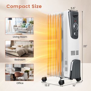 Stufa Elettrica Oscillante a Cristalli di Carbonio da 1500W con Termostato Regolabile, Riscaldatore d'Ambiente Indipendente - Product Image 3