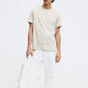 T-shirt élégant de haute qualité à col rond pour hommes T-shirts d'été cool de grande qualité à épaules tombantes OEM - Product Image 1