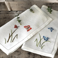 Serviette en lin Wildgrass & Wings - Serviette de table en lin 100% naturel de qualité supérieure pour la salle à manger, les mariages, les hôtels, les restaurants et la décoration de la maison