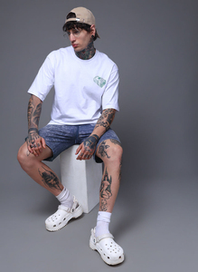 Custom Logo Vintage Distressed Sun Faded French Terry Blank Mesh Fleece Acid Wash <b>Hip</b> Hop 100% Cotton Shorts <b>for</b> Men - Product Image 6