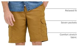 Men's Cargo Denim Shorts Mid Waist Solid Color Breathable Casual Summer Wear With Pockets Woven Cotton Fabric - Product Image 5