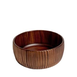 Cuenco de madera para platos de Hotel y restaurantes, cuencos para servir de buena calidad, cuenco de fideos redondos de madera natural de alto esmalte, logotipo personalizado - Product Image 1