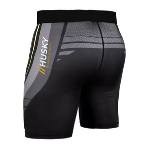 Pantalones Cortos de Compresión Unisex HUSKY SPORTSWEAR de Nailon y Spandex, Cintura Alta Elástica, Bolsillo Oculto, Logotipo Personalizado, Secado Rápido - Product Image 3