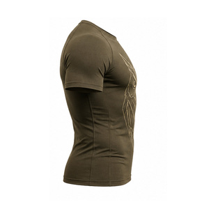 Vente en gros de t-shirts de compression pour hommes, vêtements de sport personnalisés, séchage rapide, extensibles, respirants, pour l'entraînement physique, fournisseurs OEM - Product Image 3