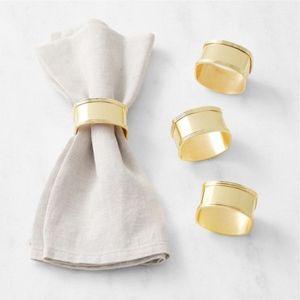 Luxury Gold Metal Napkin Rings Set for Wedding Table Decoration, Modern Minimalist Napkin Holders for Hotel, Restaurant Ring Set - Product Image 1