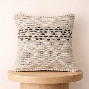 Housse de coussin bohème avec fermeture éclair, décoration intérieure, housse de coussin en coton marocain tufté, design à franges tissé à la main, housse de coussin en laine bohème - Product Image 4