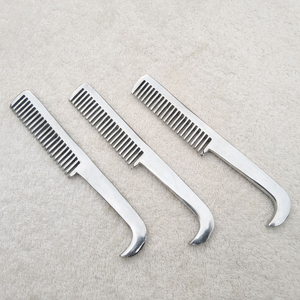 Peigne à cheveux pour chevaux en acier inoxydable avec manche, outil de toilettage réutilisable en métal pour l'entretien des animaux, peigne à cheveux pour chevaux avec manche, peigne pour moutons - Product Image 3