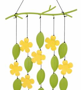 Carillon de vent en verre Yingtu Garden Sea, décoration de maison, balcon, cadeau, extérieur, suspendu, en fer, feuille, finition brillante, forme irrégulière, 28 carillons - Product Image 6