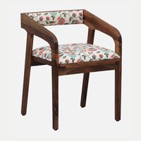 Fauteuil rustique élégant avec finition en teck, coussin de dossier moelleux, construction en bois de haute qualité, assise confortable, meubles