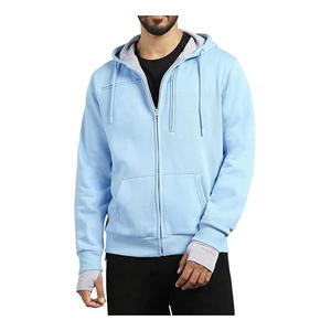 Sudadera con capucha para hombre, personalizada con bordado de chenilla, de gran tamaño, con cremallera completa, de felpa francesa, con estampado de algodón bordado. - Product Image 1