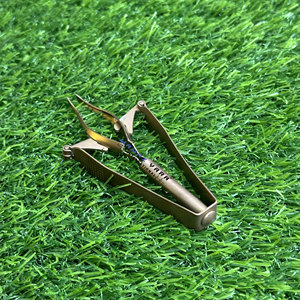 Pince à épiler automatique de luxe durable en acier inoxydable avec mécanisme à ressort, pointe droite, professionnelle pour les poils du visage - Product Image 2