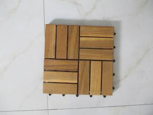 กระเบื้องพื้นระเบียงแบบประกบกัน ไม้และพลาสติกคอมโพสิต กันน้ำ ผิวขัดเงา สีน้ำตาลไม้สัก ขนาด 300 x 300 มม. - Product Image 5