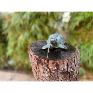 Fuente de Agua con Forma de Tortuga para Decoración de Jardín Exterior, Acabado Verde Pátina, Estilo Simple, Fuente de Aluminio con Escultura de Tortuga, Artículos de Jardinería - Product Image 1