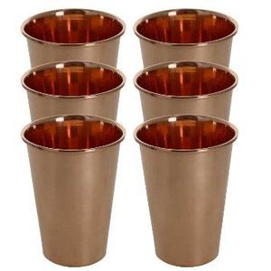Bulk Export Copper Glass Tumbler Manufacturer Ayurvedic Drinking Water Cup Metal <b>Drinkware</b> Supplier India - Product Image 3