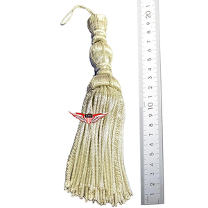 Glandes en fil d'argent Canutillo Gutter 20 cm, argentées, Borla Canutillo Canalón Plata - Product Image 1