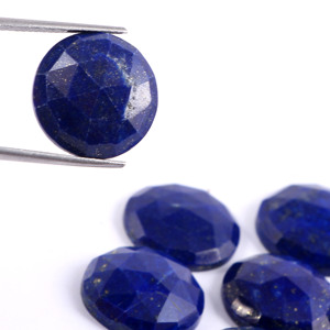 Lapis Lazuli Facetté Coupe Rose Ronde, Pierre Précieuse en Vrac, Qualité Supérieure, Prix Usine, pour la Fabrication de Bijoux - Product Image 2
