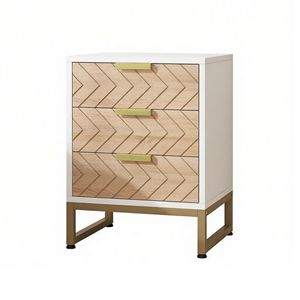 Tables de chevet modernes minimalistes du milieu du siècle en chêne avec pieds réglables, tables de nuit en bois massif pour chambre à coucher, application domestique - Product Image 2