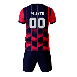 Ensemble de maillots de football personnalisés, col en V, manches courtes, sublimés, 100% polyester, toutes saisons, avec le nom et le numéro de votre équipe - Product Image 2