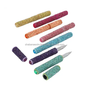 Bolígrafo de escritorio artesanal, ligero, portátil, con purpurina, cuentas y espejo, hecho a mano, para notas diarias, bolígrafo metálico - Product Image 2