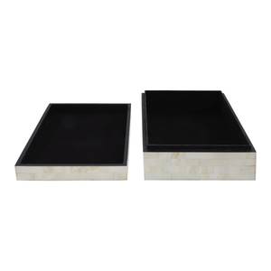 Handmade Black & White Bone Inlay Jewelry <b>Storage</b> Box Unique Chess Geometric Design for Home Decor and Gift Container - Product Image 4