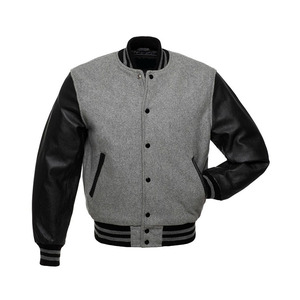 Blouson universitaire formel pour homme, modèle le plus vendu, avec logo brodé personnalisé, essentiel pour l'hiver, manches en cuir - Product Image 1