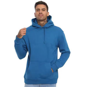 Sweat à capuche pour homme en molleton épais de qualité supérieure, coupe classique, polyester/coton, uni, avec broderie unie - Product Image 1