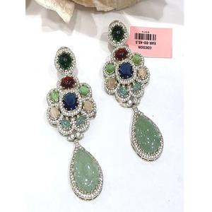 ต่างหูทองเหลืองคุณภาพสูงประดับเพชรซิคอนระยิบระยับ ดีไซน์ยาวโดดเด่น เหมาะสำหรับงานเลี้ยงกลางคืน คอลเลคชั่นแฟชั่นสำหรับผู้หญิง - Product Image 1