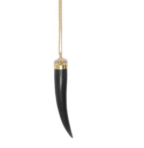 Pendentif en corne de buffle naturelle polie, collier en forme d'animal, bijoux - Product Image 1
