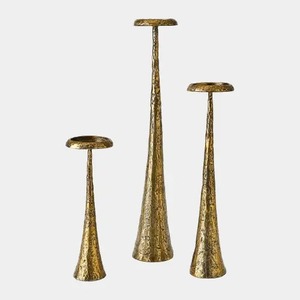 Support de bougie en métal argenté Afterglow, design conique, décoration d'intérieur durable - Product Image 4