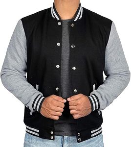 Blouson universitaire personnalisé avec logo 2026, en laine respirante, pour homme, style baseball, coupe oversize, streetwear, hiver, moto, motard - Product Image 4