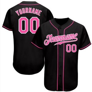 Maillot de baseball noir personnalisé avec nom et numéro, unisexe, adulte, respirant, en polyester, vêtements de sport, service OEM - Product Image 3