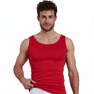 Wholesale Breathable Sporty 100% Cotton <b>Mens</b> Casual Knitted Gym <b>Singlet</b> Plus Size Solid Vest - Product Image 6