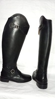 Bottes d'équitation longues à fermeture éclair pour hommes, en cuir indien durable de haute qualité, pour le polo, marque personnalisée RS-5003