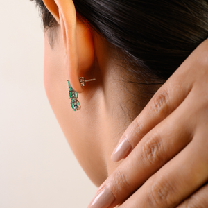 Classy Triple Tier Natural Oval Cut <b>Emerald</b> May Birthstone <b>Drop</b> <b>Earrings</b> in 925 Sterling Silver Jewelry For Women's Accessories - Product Image 4