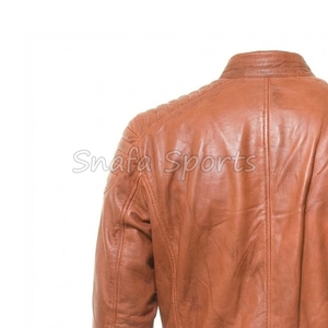 2026 Autumn Winter Men's High-Quality Leather <b>Jacket</b> <b>Slim</b> <b>Fit</b> Bomber Style Motorbike Leather <b>Jacket</b> for Sale - Product Image 6