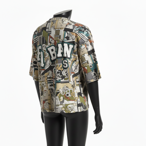 T-shirt ample pour femme en coton épais, imprimé sur toute la surface, style streetwear, avec logo personnalisé, t-shirts amples en coton pour femme - Product Image 5