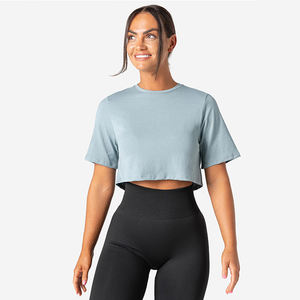Ropa Deportiva Ligera para Mujer, 100% Algodón, para Gimnasio y Entrenamiento, Corte Ajustado, Transpirable, Cuello en V, Secado Rápido, Verano - Product Image 2