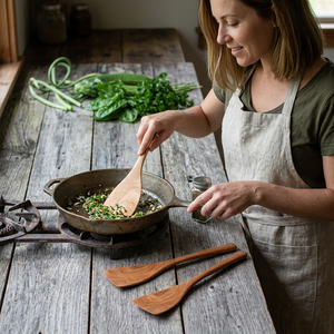 Wooden <b>Serving</b> <b>Spoon</b> Long Handle Minimalist Design Durable Kitchen Utensil for Cooking and <b>Serving</b> - Product Image 1