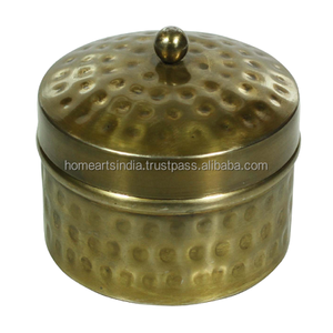 Récipient Chapati en cuivre martelé en métal fait à la main Boîte de roti de cuisine de qualité de luxe du meilleur exportateur en Inde - Product Image 2