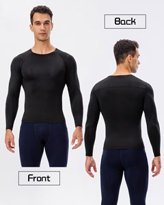 Quick Dry Spandex Nylon Rash Guard <b>Men</b> <b>Compression</b> <b>Shirt</b> Crew Neck Long Sleeve MMA Rash Guard For Gym Training Running Cycling - Product Image 3