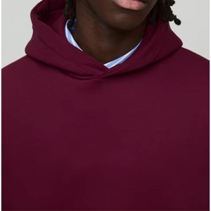 เสื้อฮู้ดดี้สีแดงเบอร์กันดี ผ้าฝ้าย 100% หนานุ่ม ปักลายพิมพ์ตามสั่ง แบบสวมหัว มีฮู้ด ผ้าฟลีซ สำหรับผู้ชาย ฤดูหนาว สไตล์วินเทจ - Product Image 2